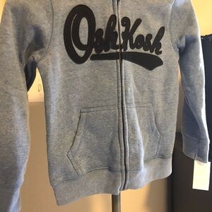 NWT OshKosh Logo Hoodie Little Boys Sweatshirt Jacket Blue Sz 6  MSRP $34
